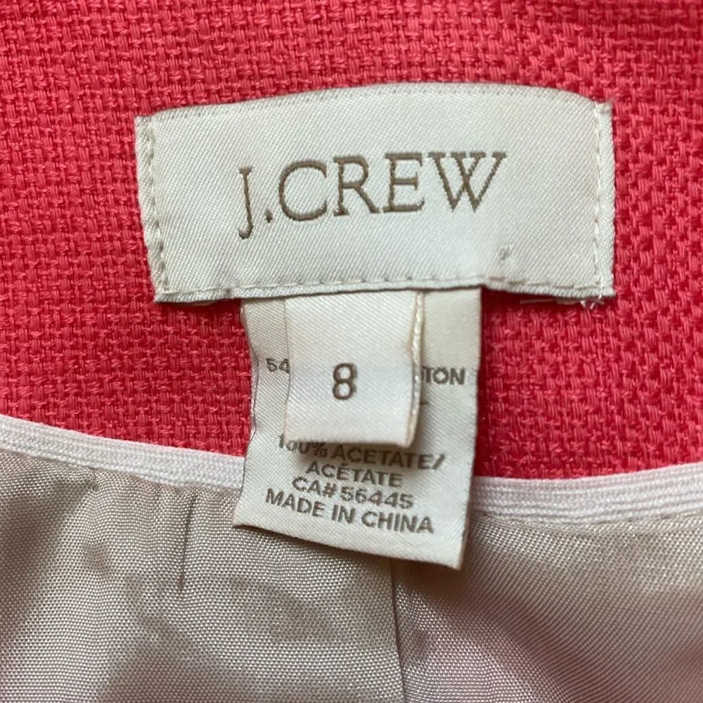 J Crew Linen Jacket -8 red , linen cotton blend
